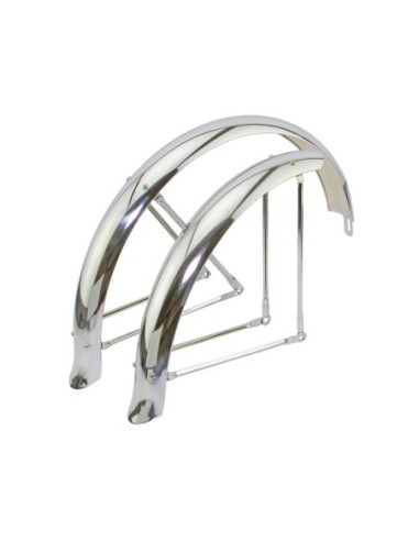 24 Flared Adjustable Balloon Fender Set Chrome.